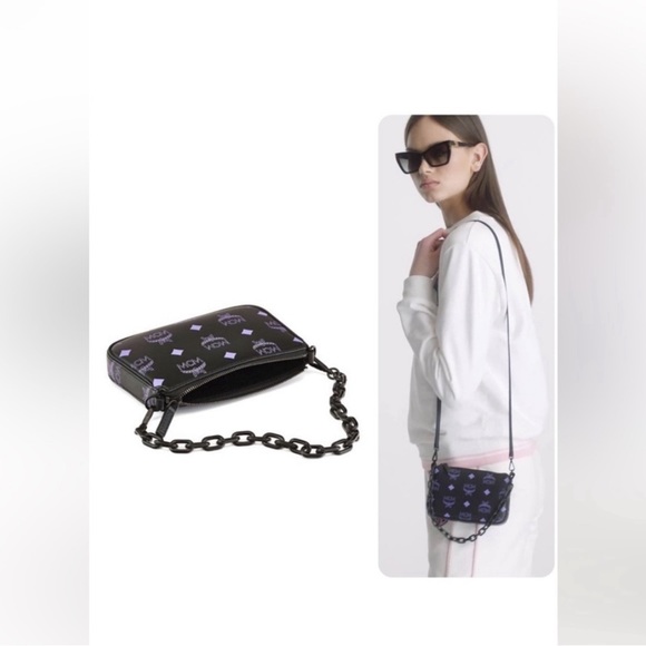 Brand NEW 💯Authentic MCM Mini Aren Colorsplash leather flat pouch crossbody 🚨 - Picture 3 of 9